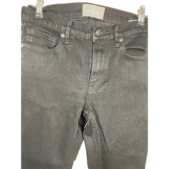 Everlane Black Mid Rise Ankle Denim Jeans 28‎ EUC stretch cropped - Picture 3 of 12